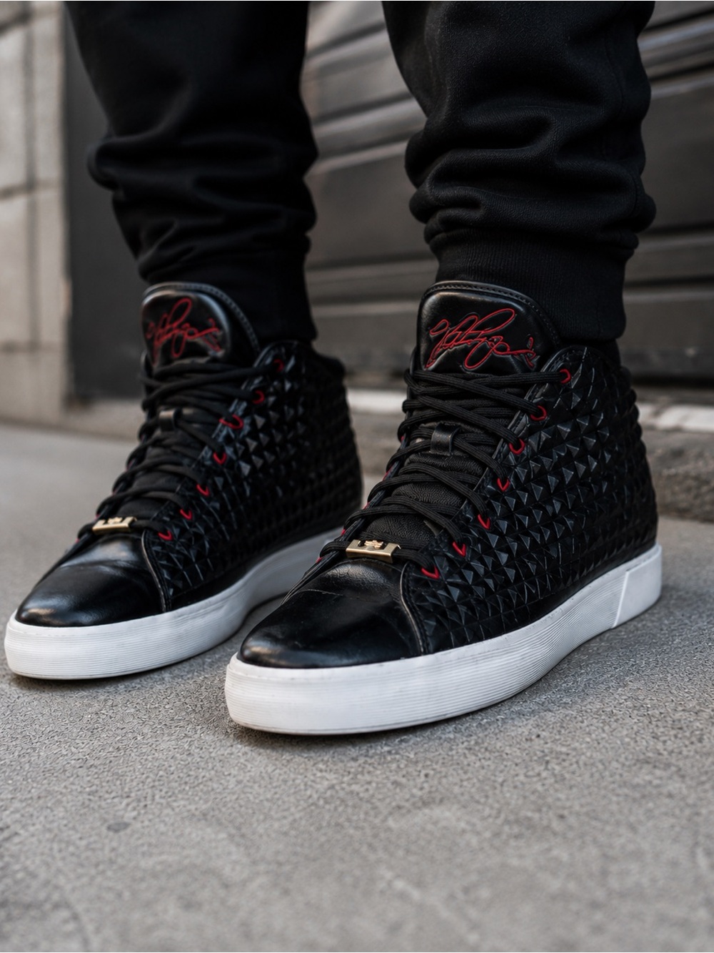 Nike LeBron 12 NSW Lifestyle Sneakers Mens Size 10 Black Red Gold Mid Top